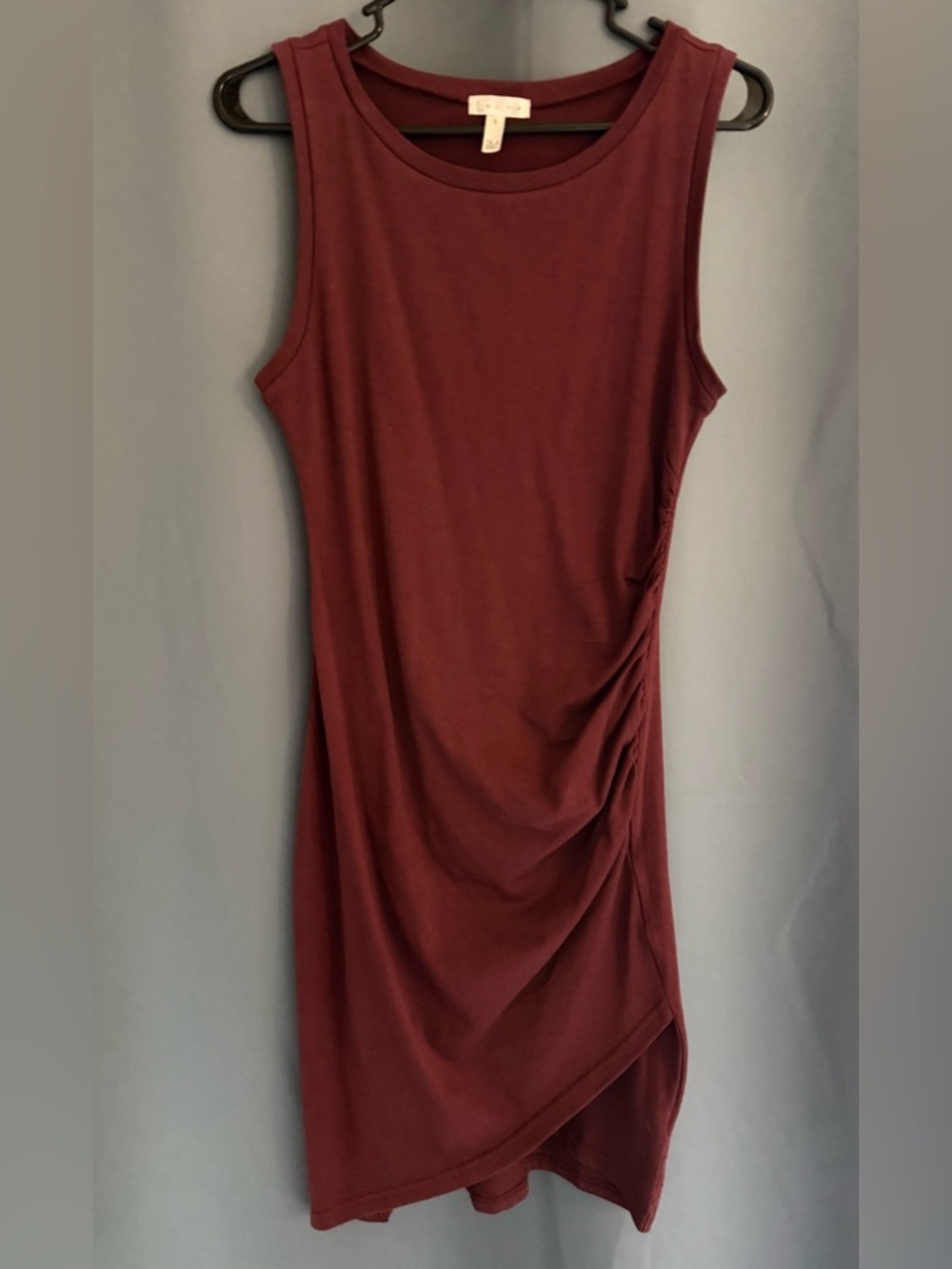 Nordstroms Leith Ruched Tank Dress – Maroon (Size Small